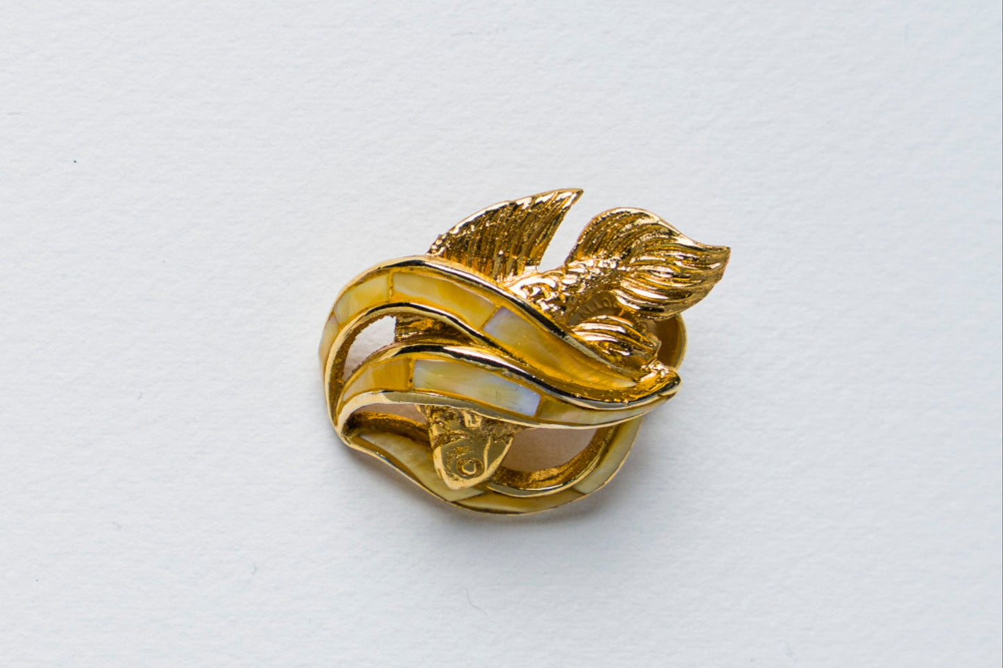 Triton's Brooch: Fish in Yellow MOP Shell
