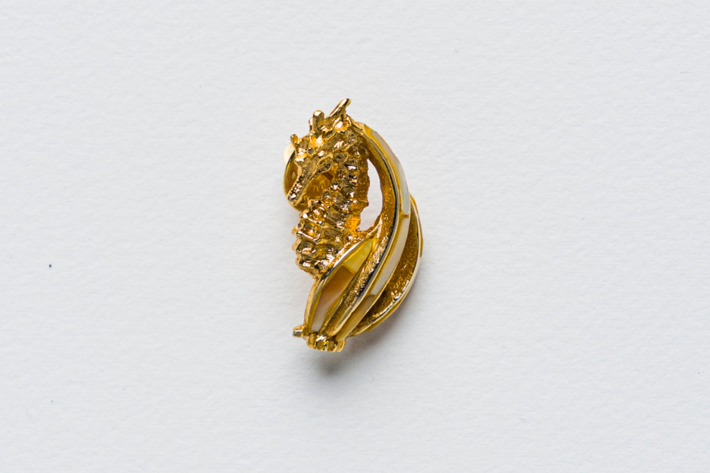 Triton's Brooch: Sea Horse in Yellow MOP Shell