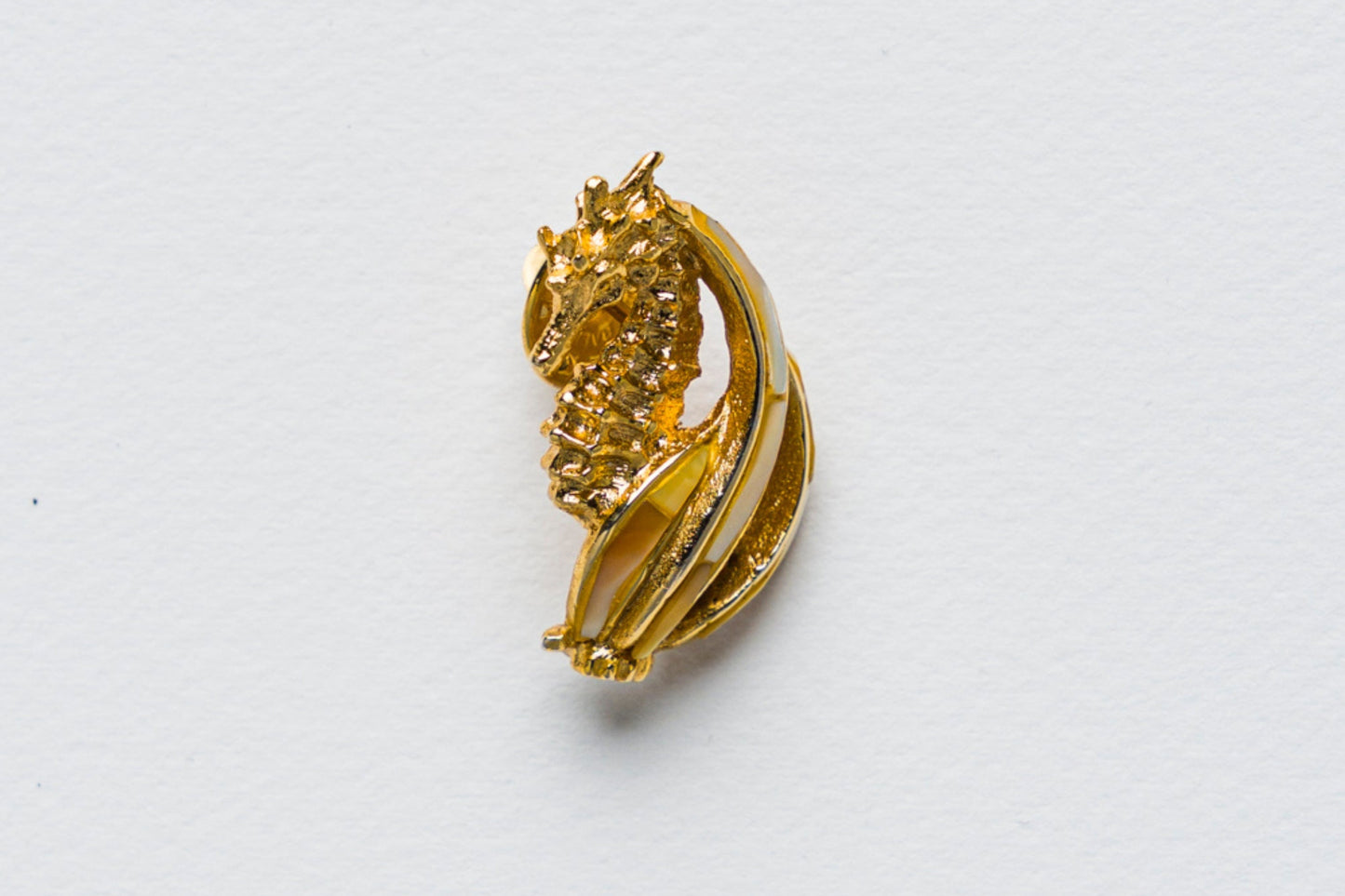 Triton's Brooch: Sea Horse in Yellow MOP Shell