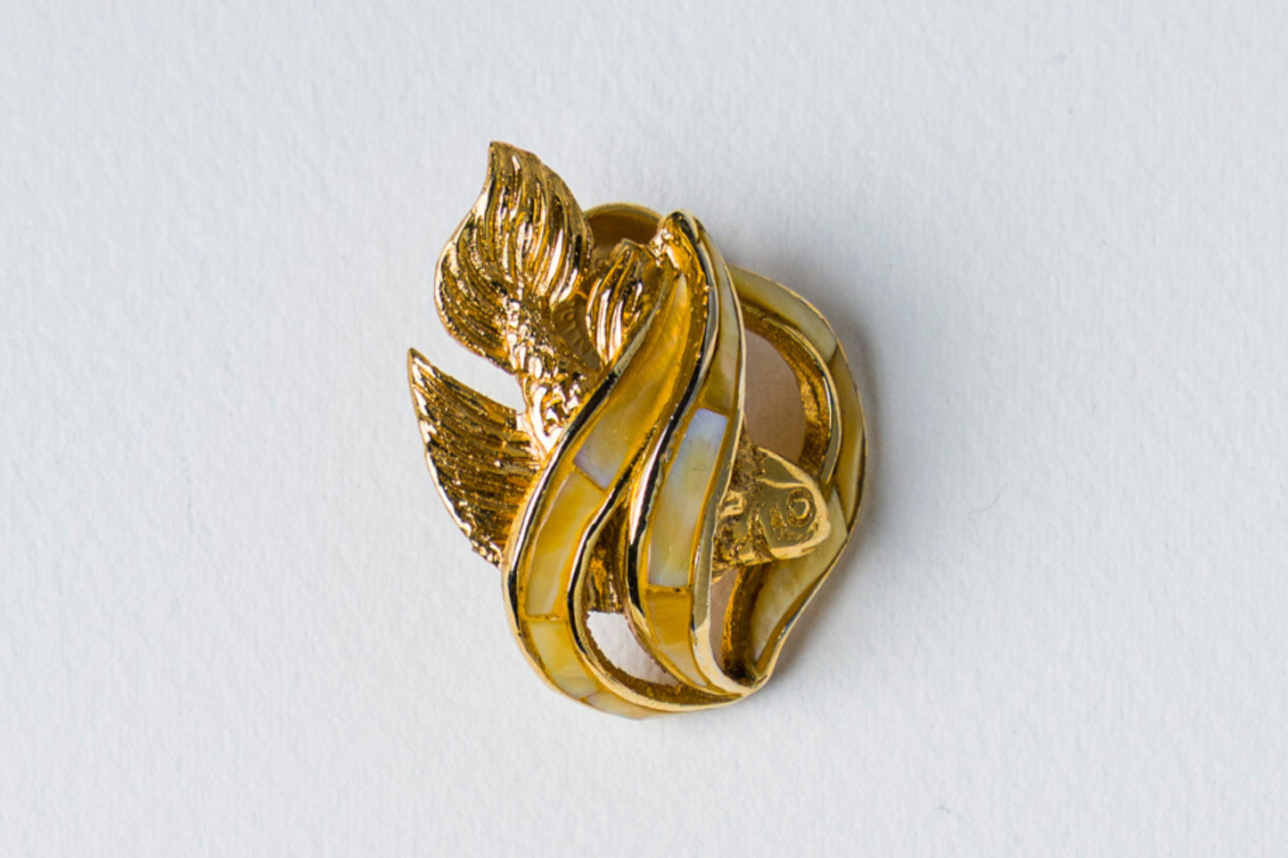 Triton's Brooch: Fish in Yellow MOP Shell