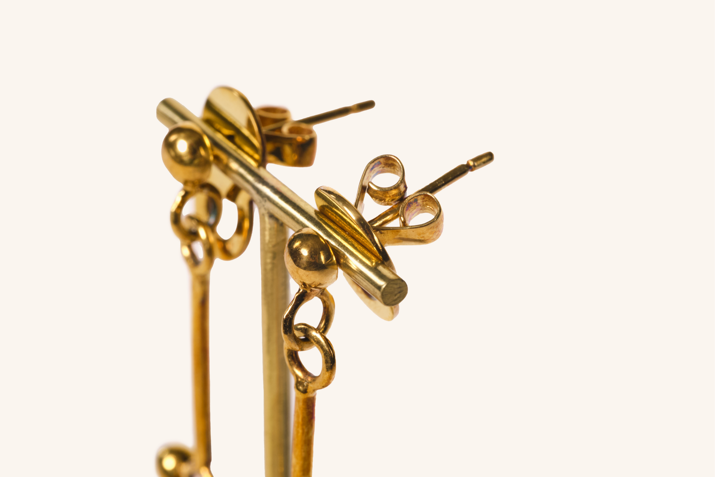 Jackstone Dangling Earrings in 14K Yellow Gold plating