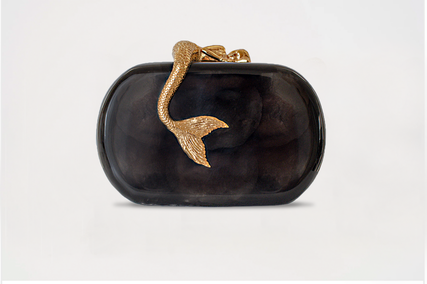 Siren Minaudiere in Black Capiz Shell