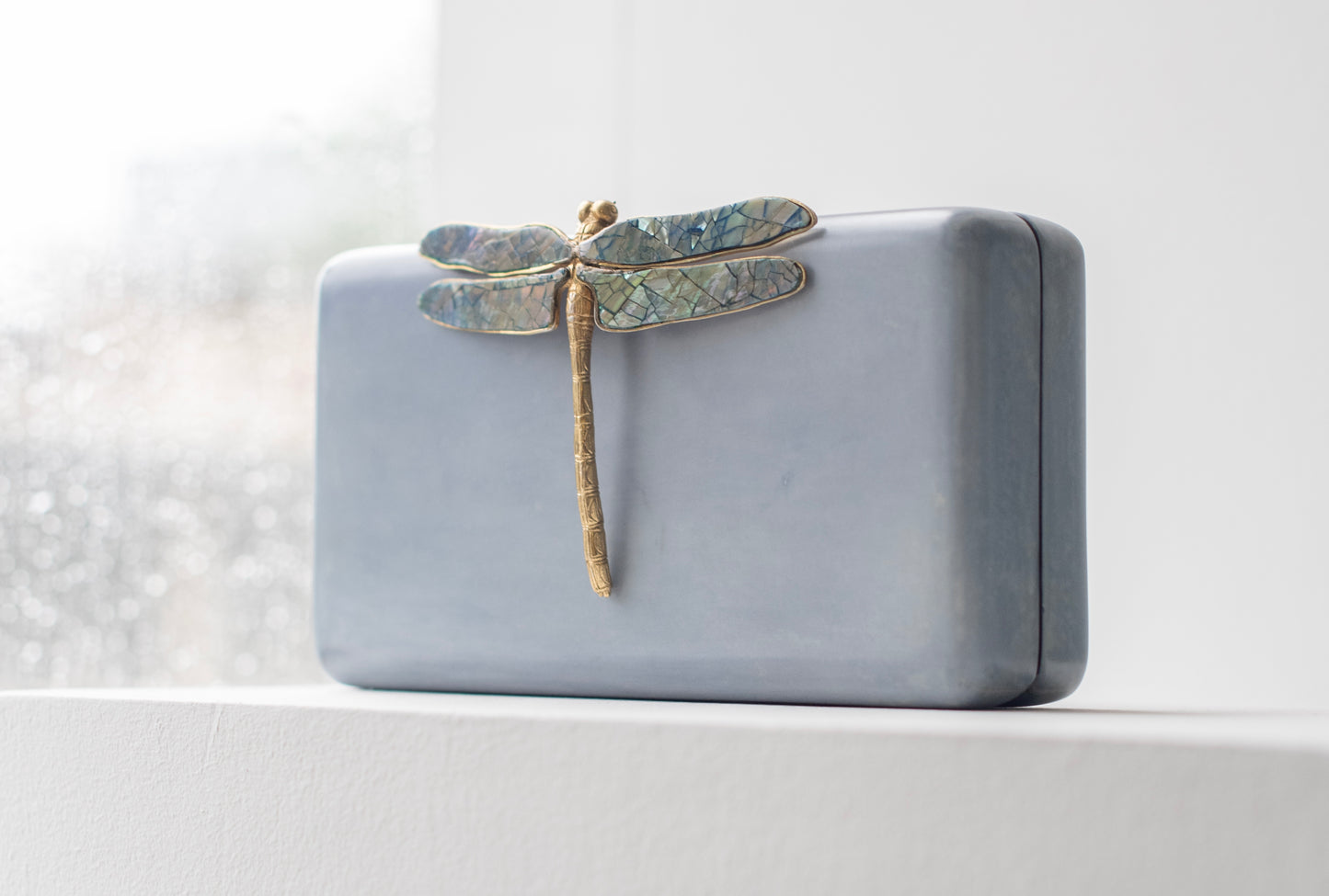 Dragonfly Minaudière Baby Blue Parchment