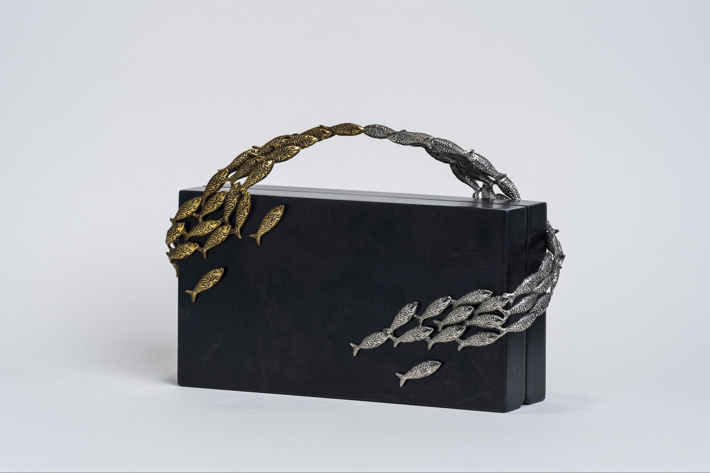 Oceania Minaudiere in Black Parchment
