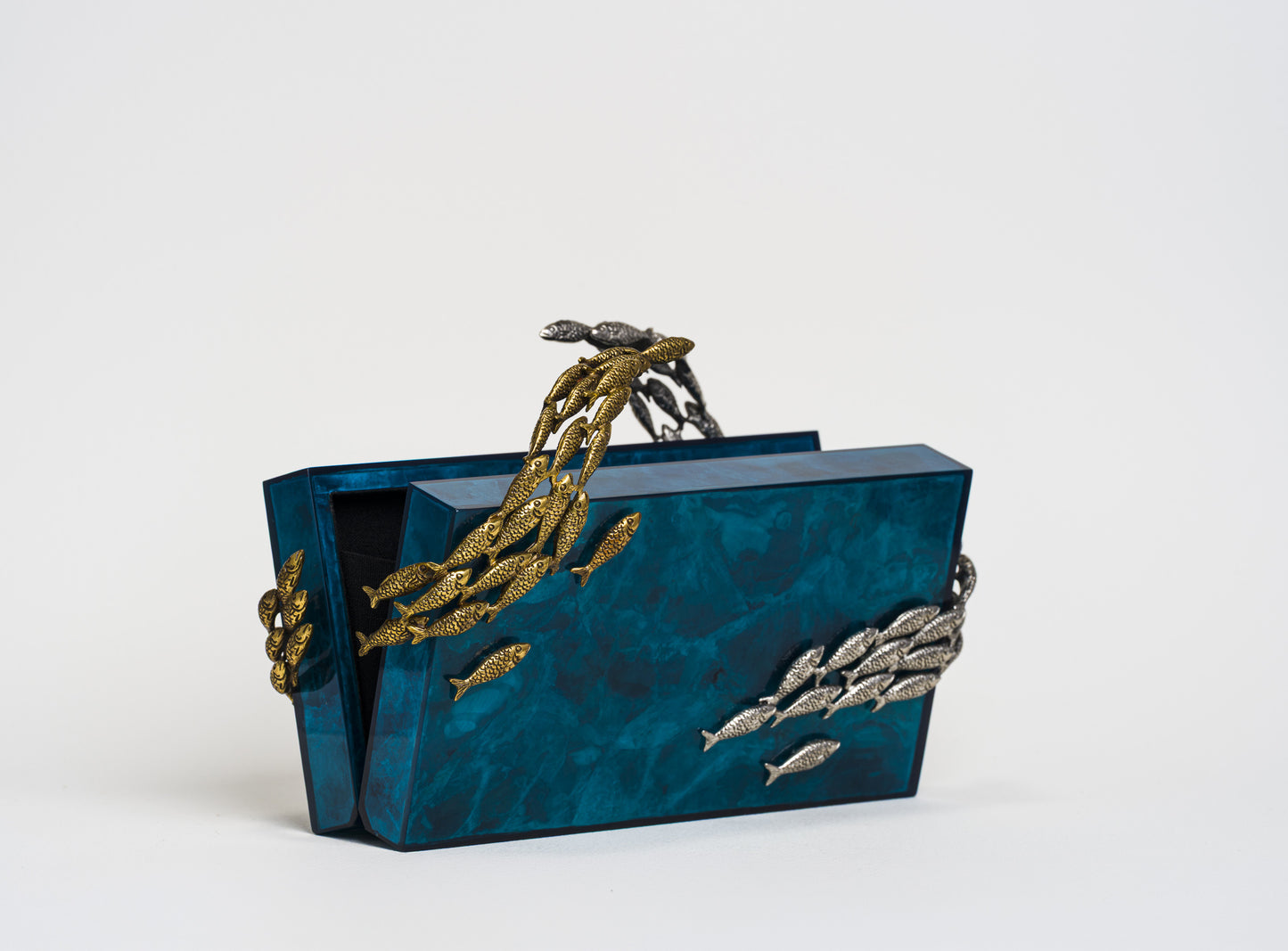Oceania Minaudiere in Blue Capiz Shell