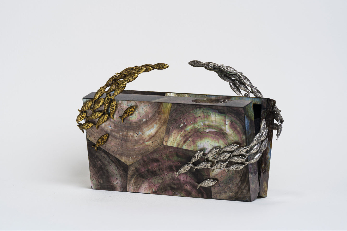 Oceania Minaudiere in Black Lip Shell