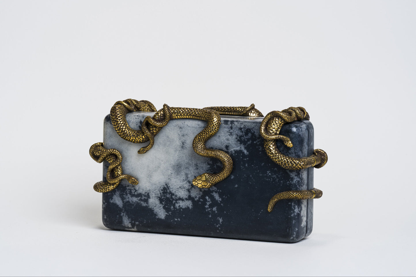 Medusa & Midas Minaudière in Gray Parchment