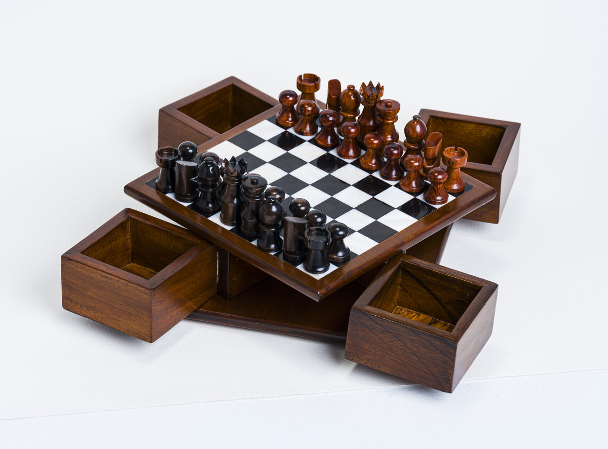 Mini Chess Set in Kamagong/Mahogany finished