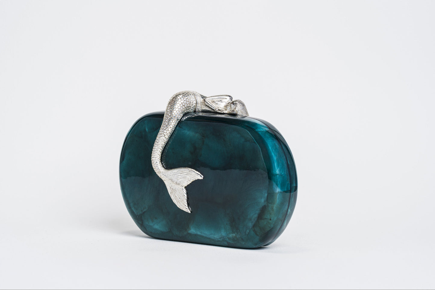 Siren Minaudiere in Blue Capiz Shell