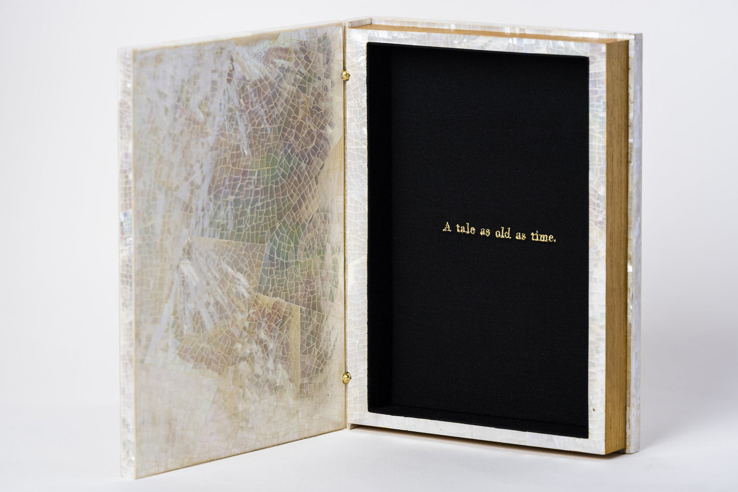 Book Minaudiere in White Cabebe Shell