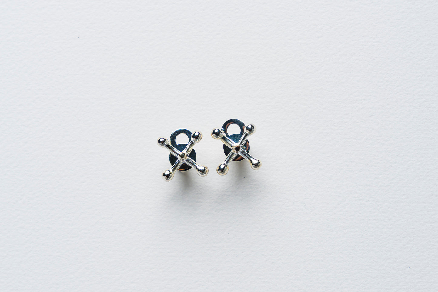 Jackstone Stud Earrings plated in Silver