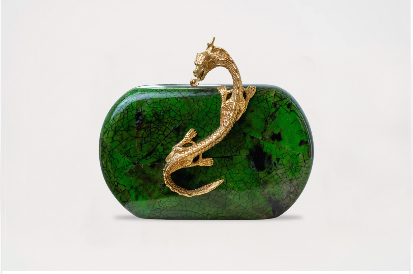 Suzy Wong Minaudière in Emerald Green Penn Shell