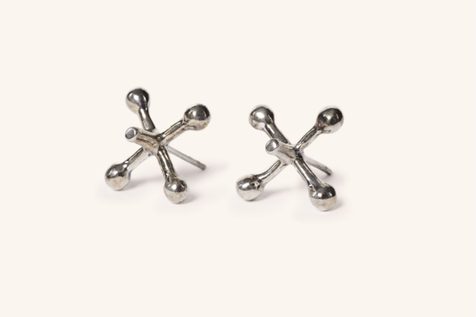 Jackstone Stud Earrings in Sterling Silver