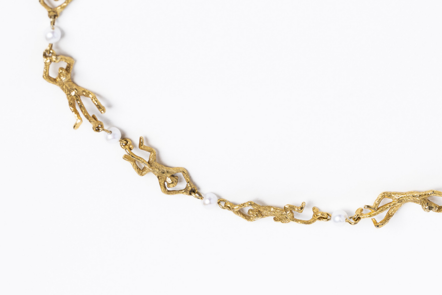 Simian Necklace in Brass with Pearl