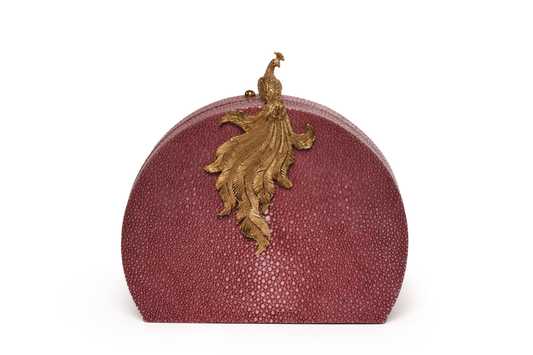Phoenix Minaudiere in Magenta Shagreen