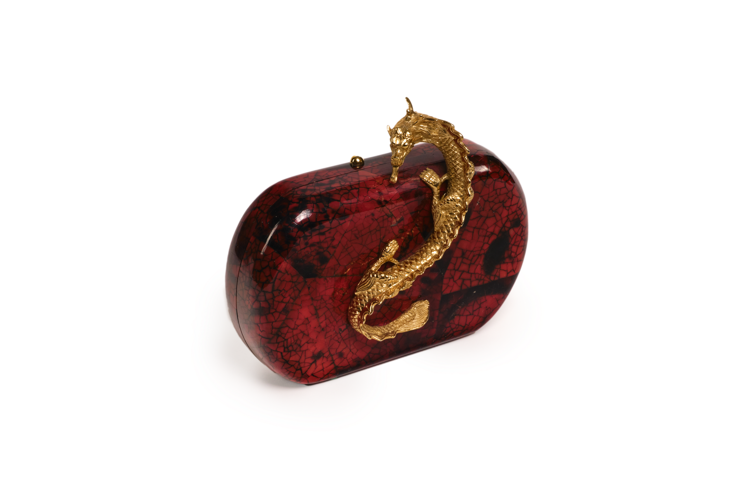 Suzy Wong Minaudière in Red Tab Shell