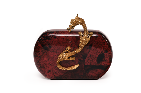 Suzy Wong Minaudière in Red Tab Shell