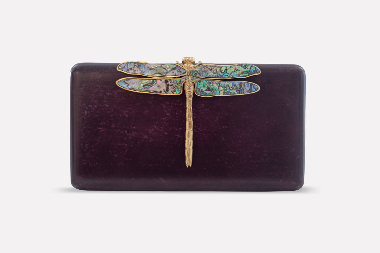 Dragonfly Minaudière in Purple Wine Parchment