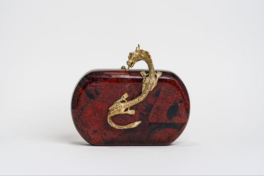 Suzy Wong Minaudière in Red Tab Shell
