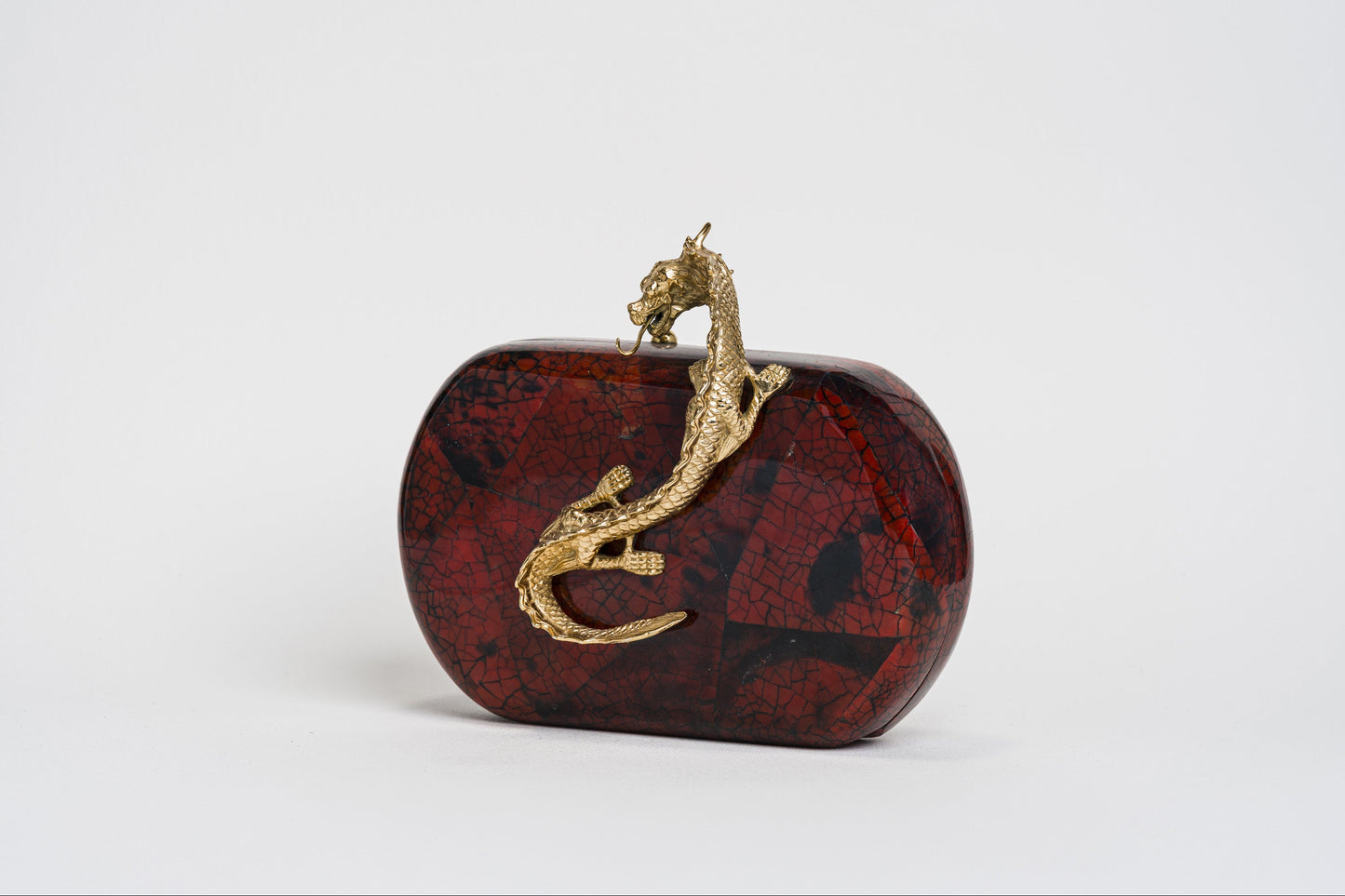 Suzy Wong Minaudière in Red Tab Shell