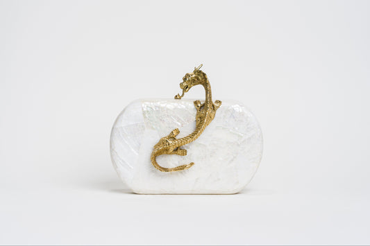 Suzy Wong Minaudière in White Cabebe Shell