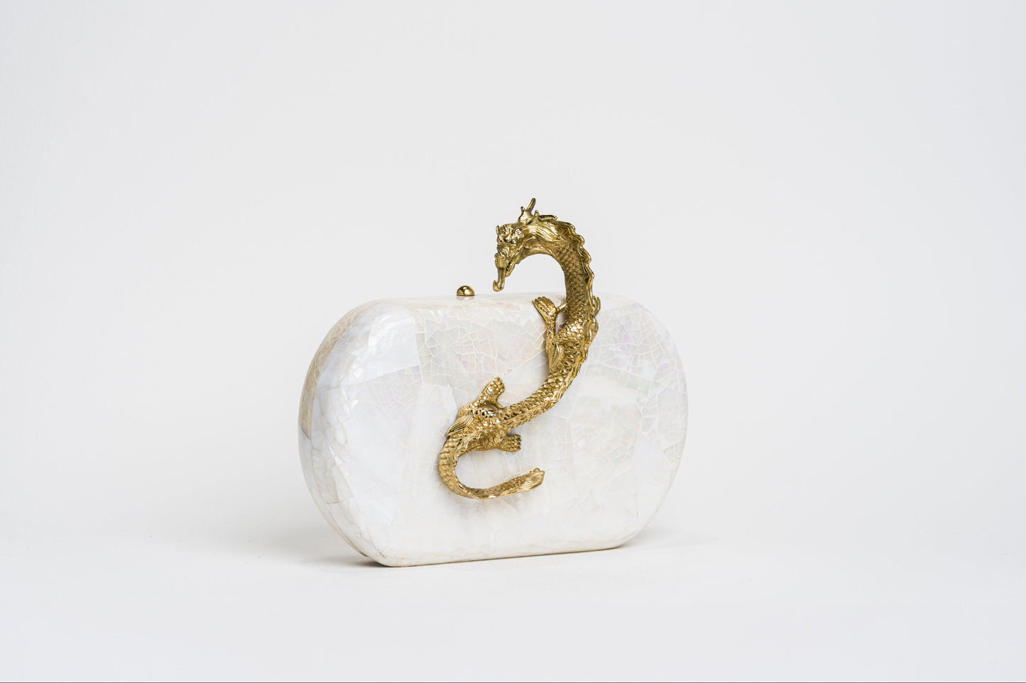 Suzy Wong Minaudière in White Cabebe Shell