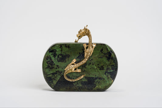 Suzy Wong Minaudière in Emerald Green Penn Shell