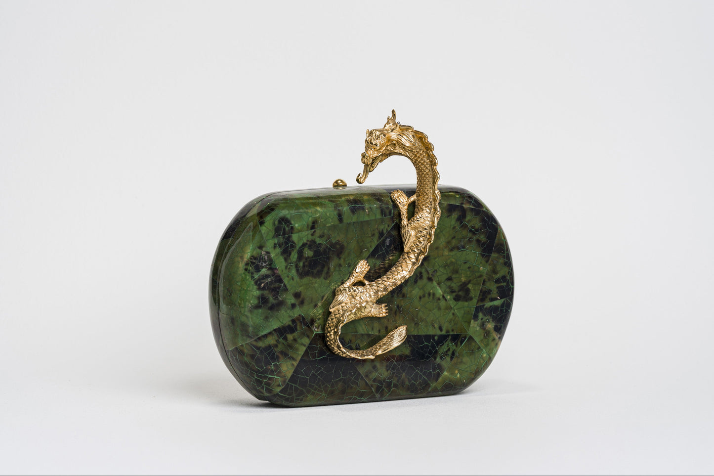 Suzy Wong Minaudière in Emerald Green Penn Shell