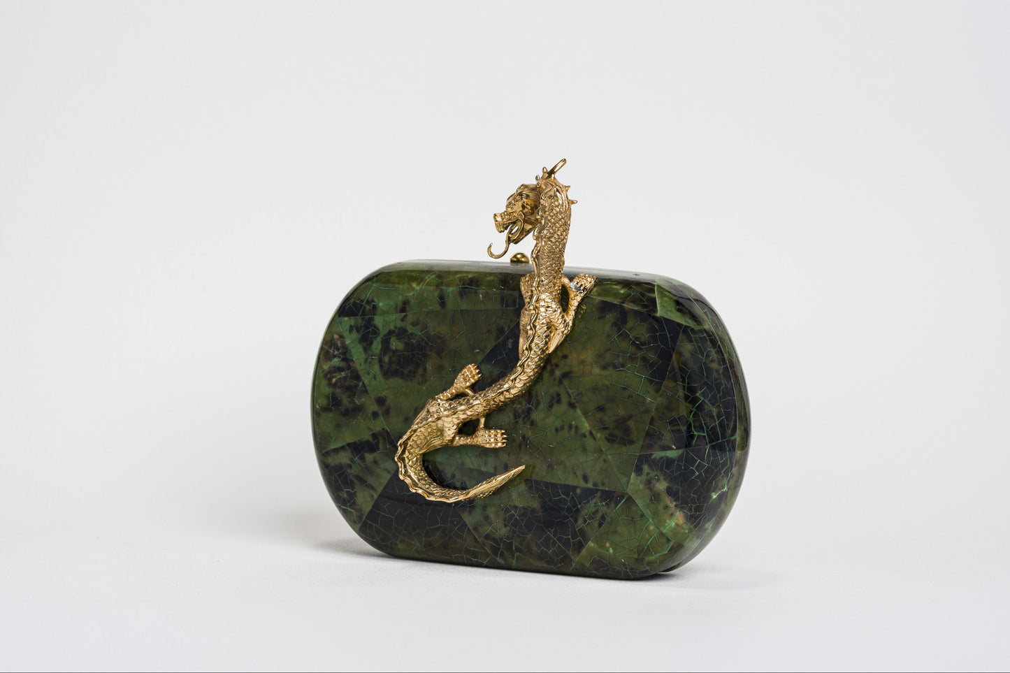 Suzy Wong Minaudière in Emerald Green Penn Shell