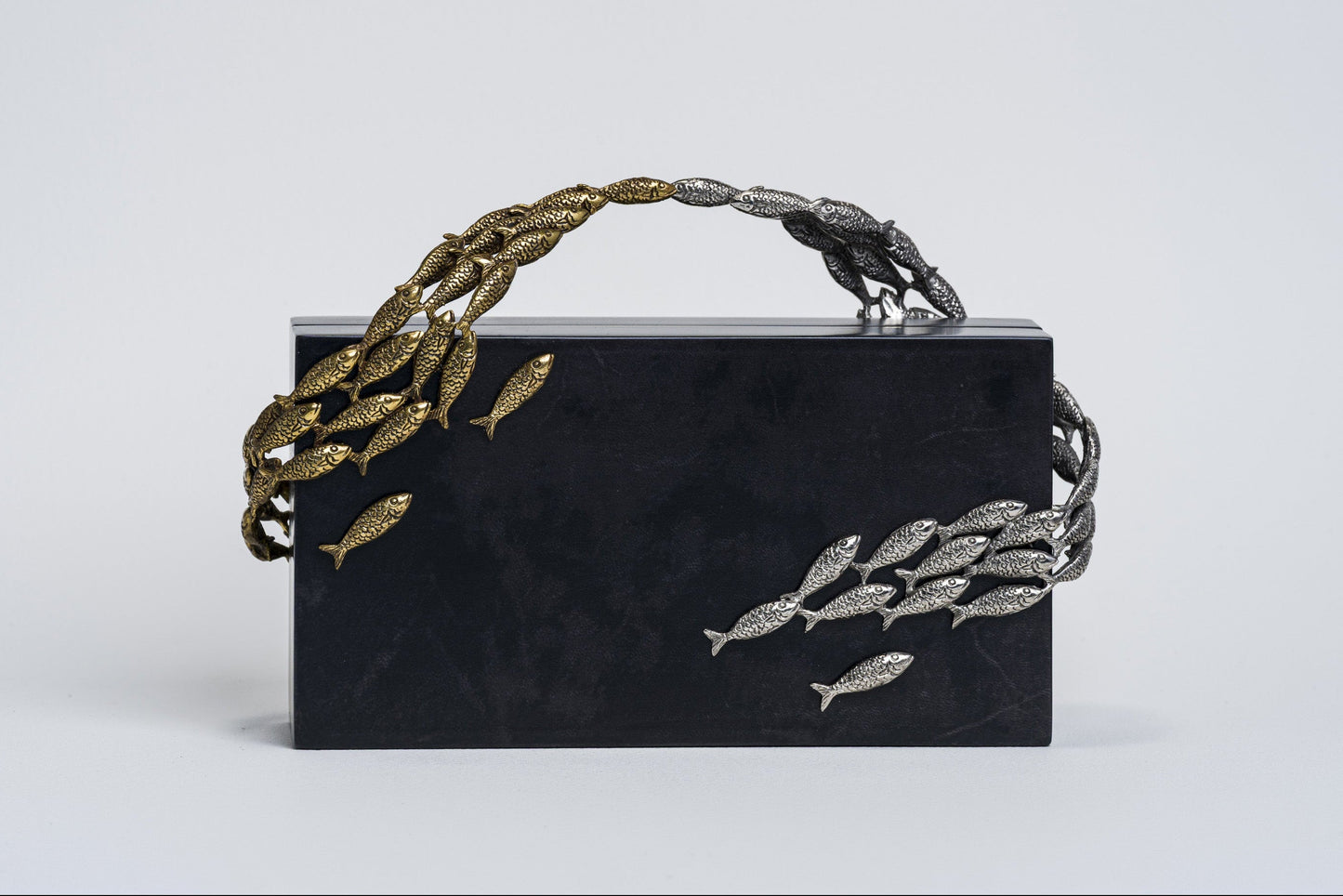Oceania Minaudiere in Black Parchment