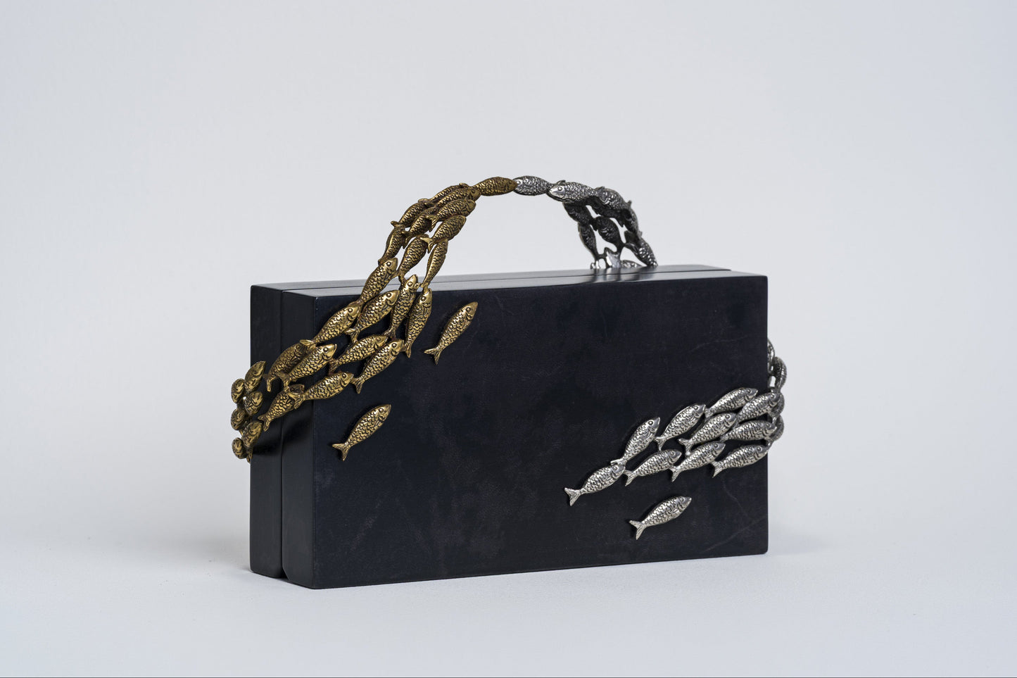 Oceania Minaudiere in Black Parchment