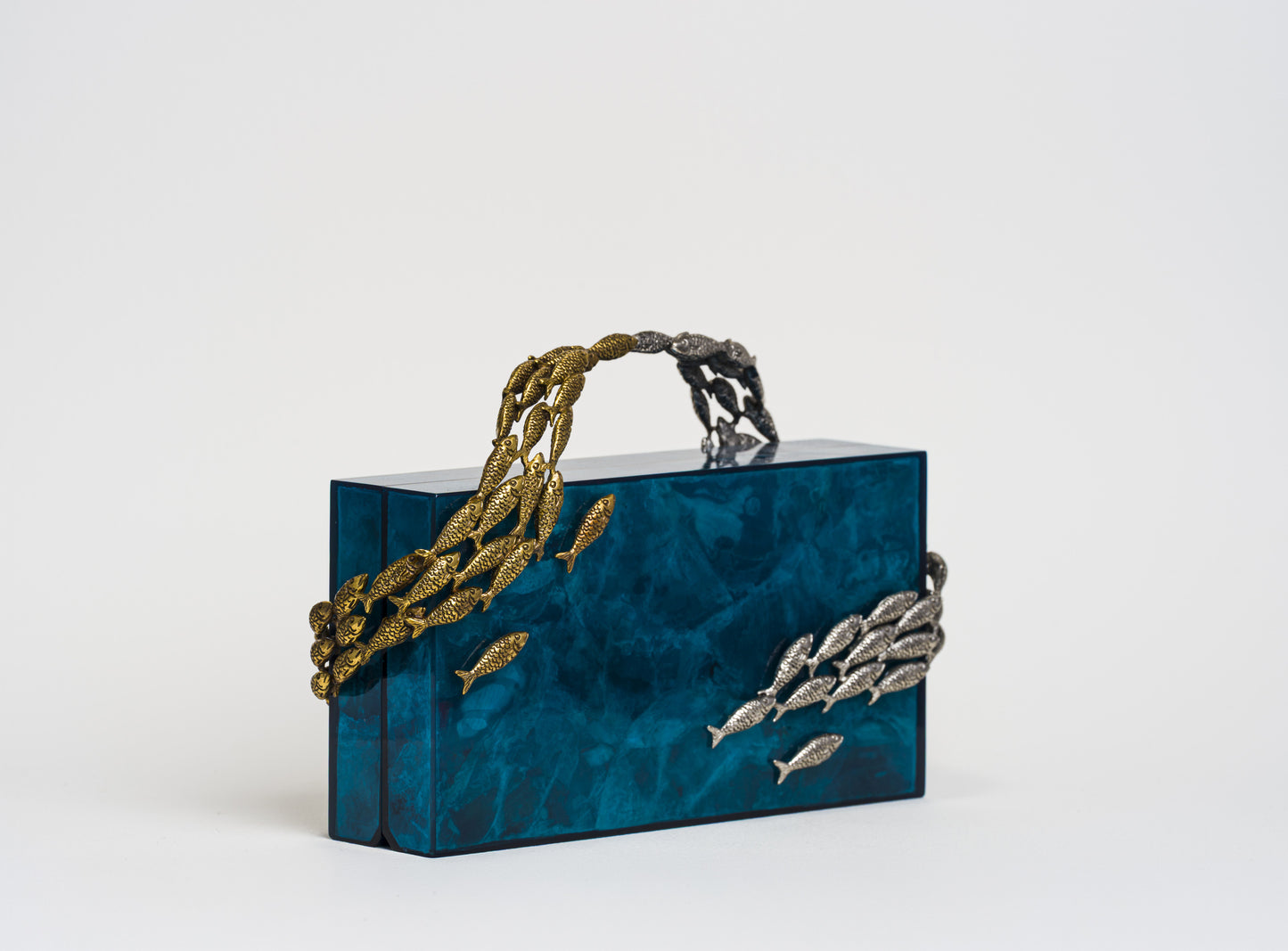 Oceania Minaudiere in Blue Capiz Shell