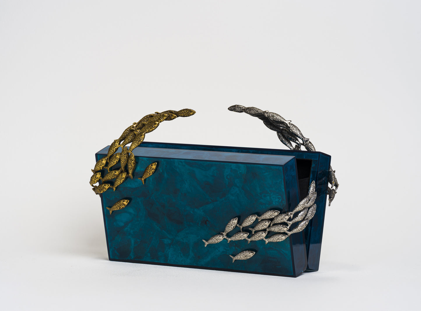 Oceania Minaudiere in Blue Capiz Shell