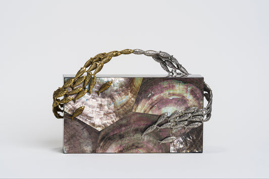 Oceania Minaudiere in Black Lip Shell
