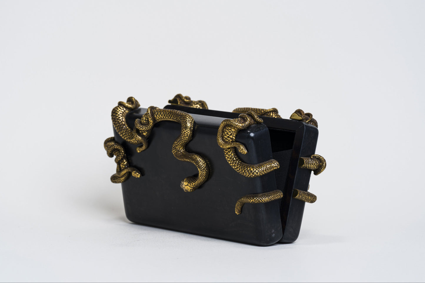 Medusa & Midas Minaudière in Black Parchment