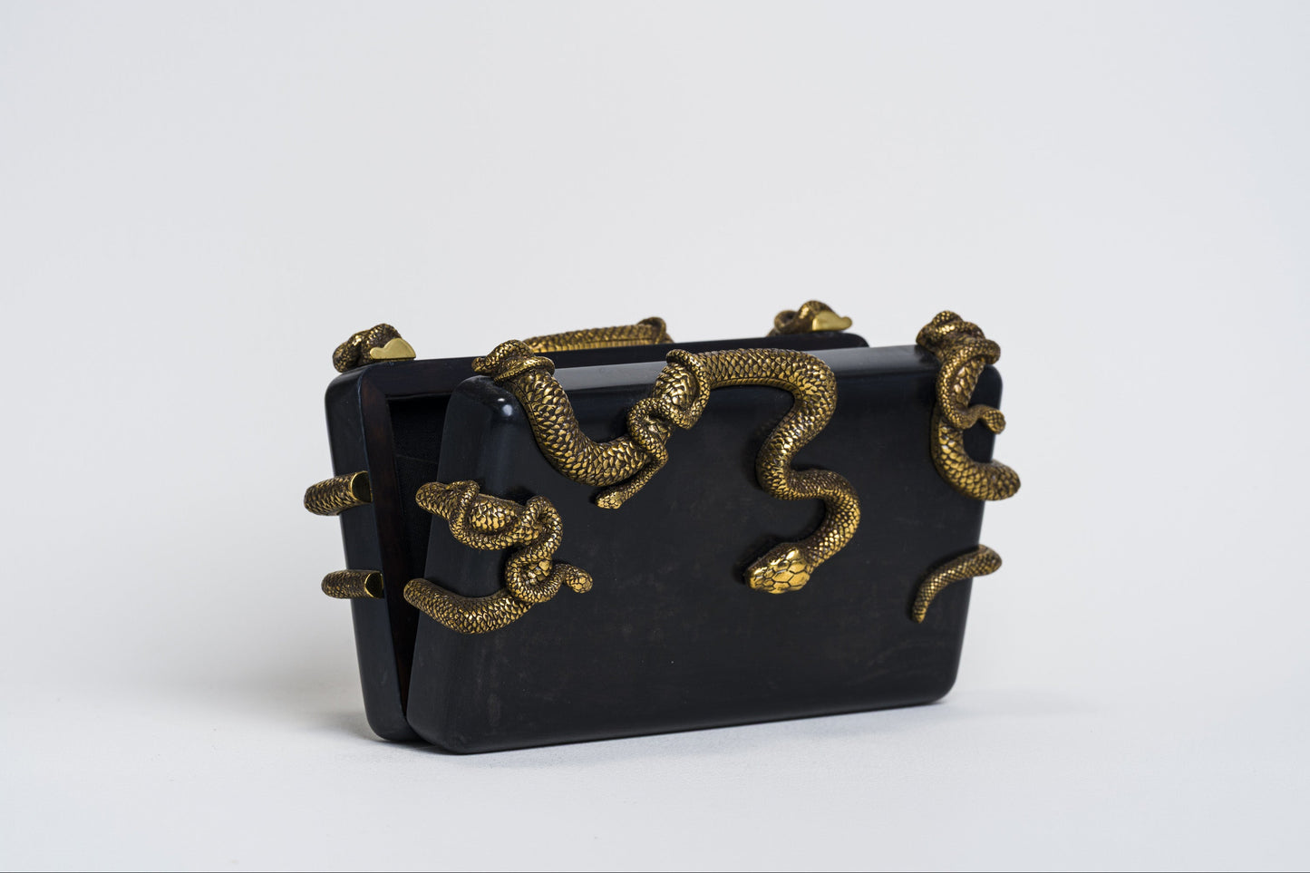 Medusa & Midas Minaudière in Black Parchment