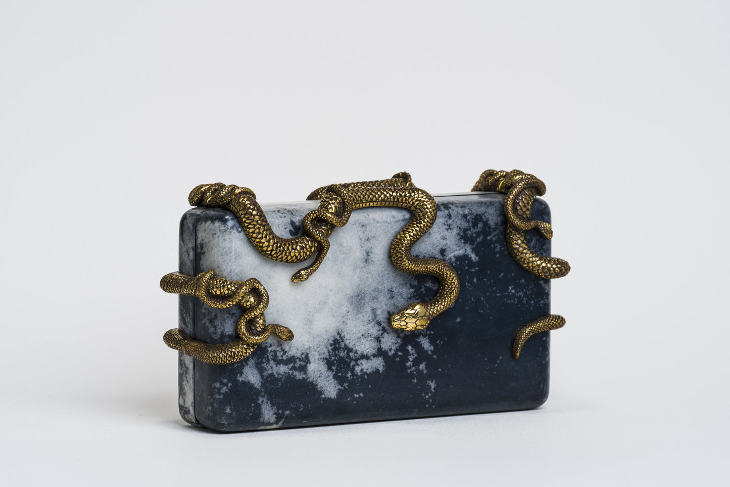 Medusa & Midas Minaudière in Gray Parchment