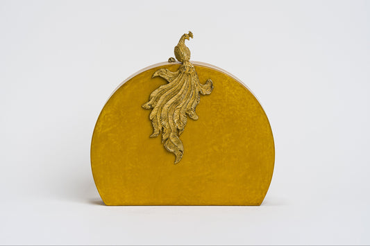 Phoenix Minaudiere in Gold Parchment