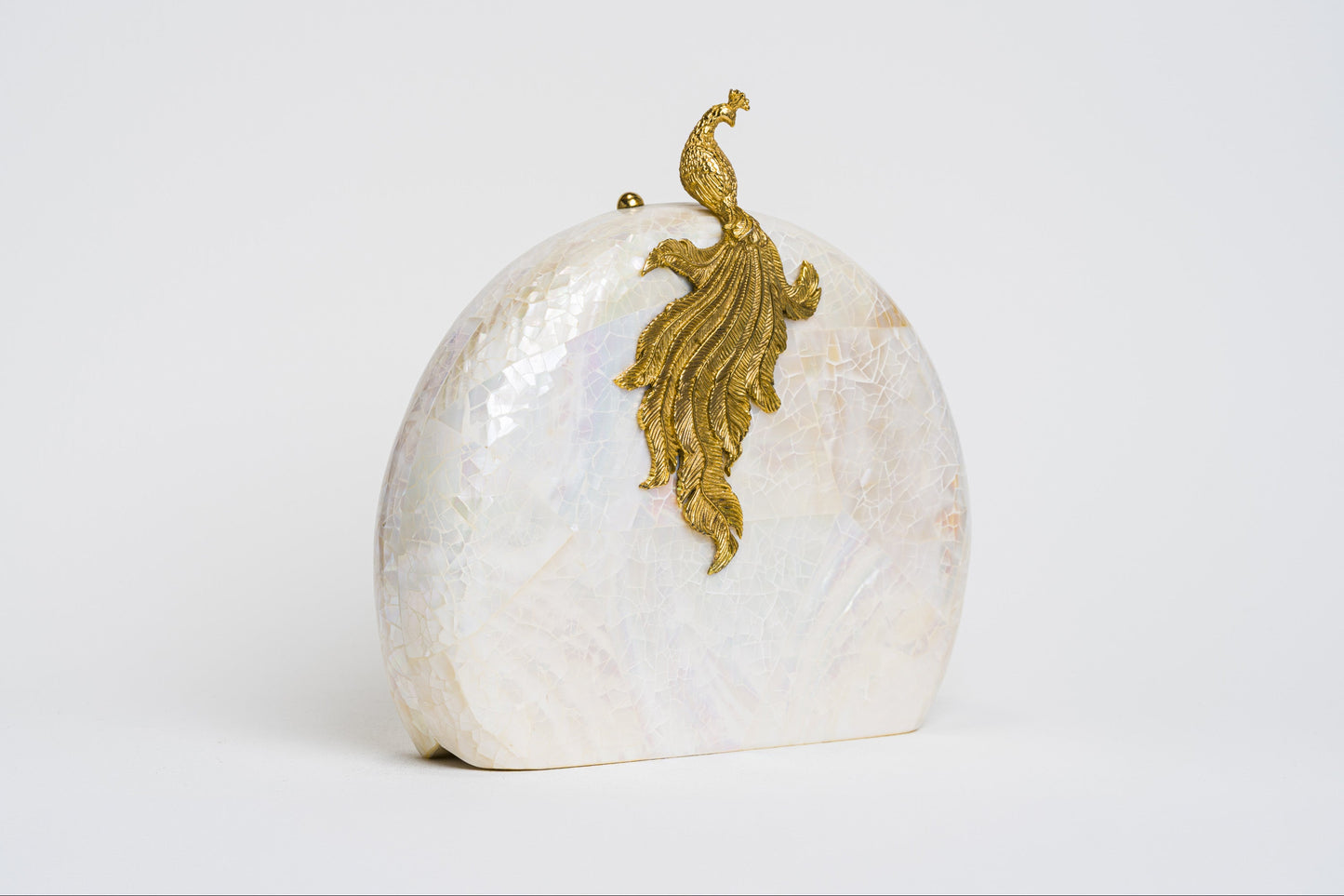 Phoenix Minaudiere in White Cabebe Shell