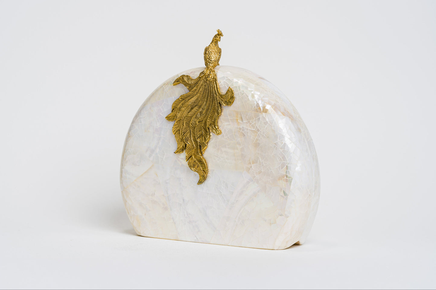 Phoenix Minaudiere in White Cabebe Shell