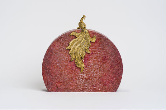 Phoenix Minaudiere in Magenta Shagreen