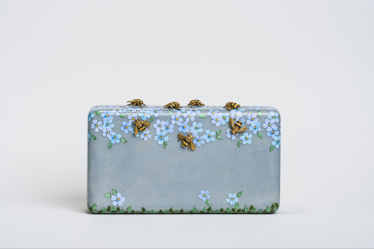 Sakura Minaudière in Blue Parchment