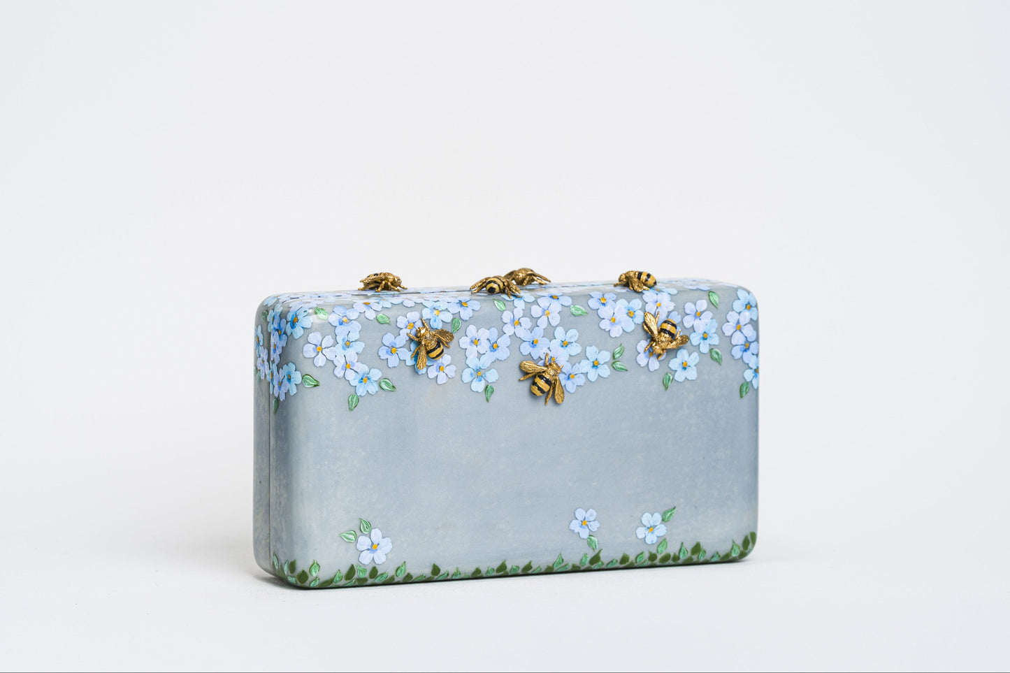 Sakura Minaudière in Blue Parchment