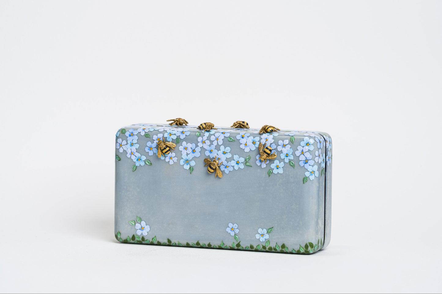 Sakura Minaudière in Blue Parchment