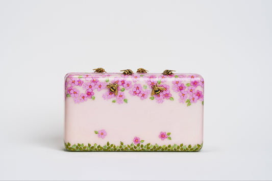Sakura Minaudière in Pink Parchment