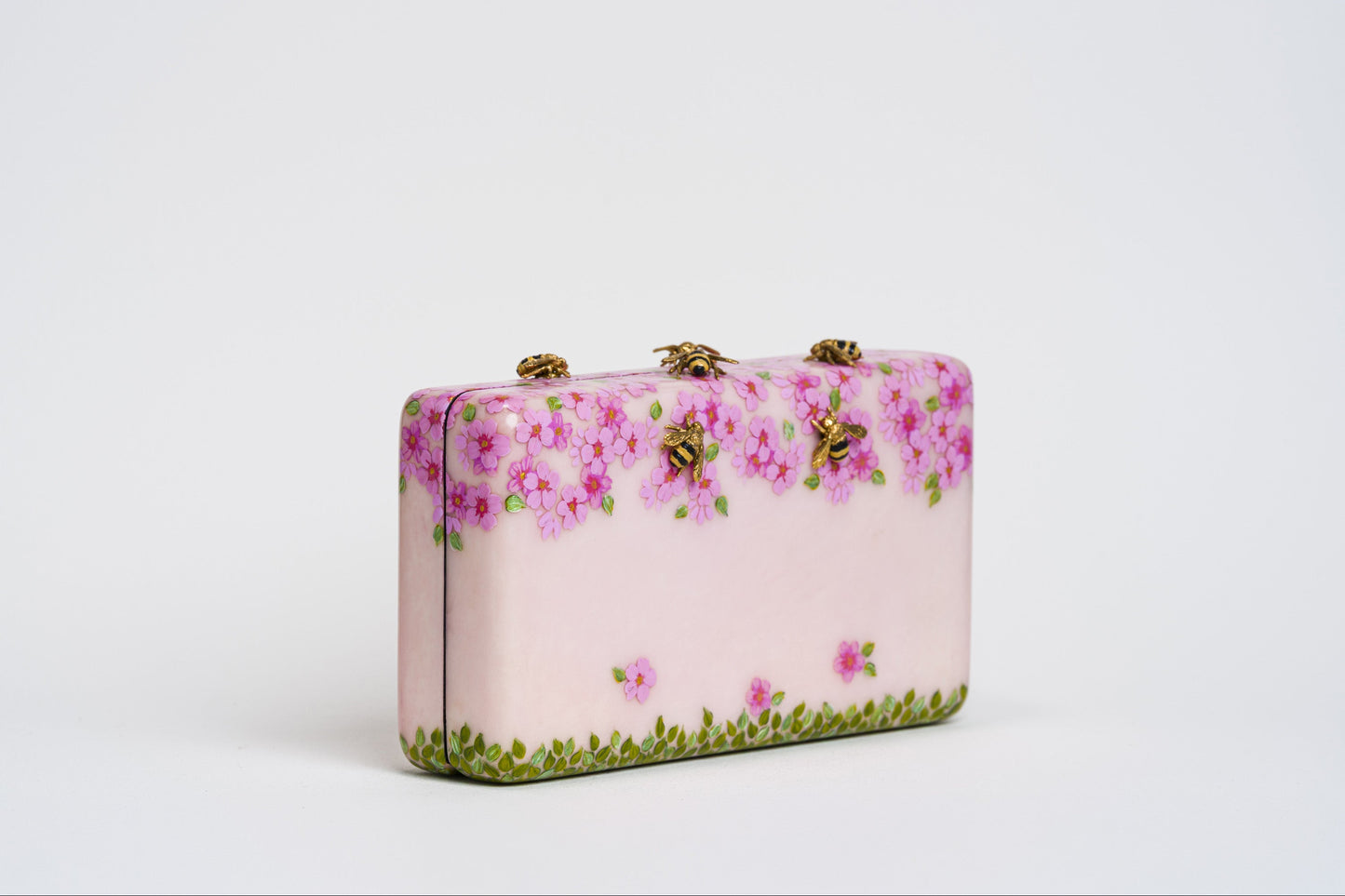 Sakura Minaudière in Pink Parchment