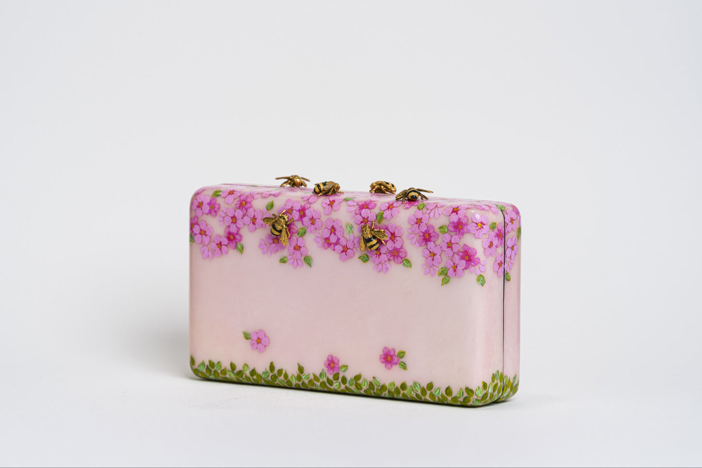 Sakura Minaudière in Pink Parchment