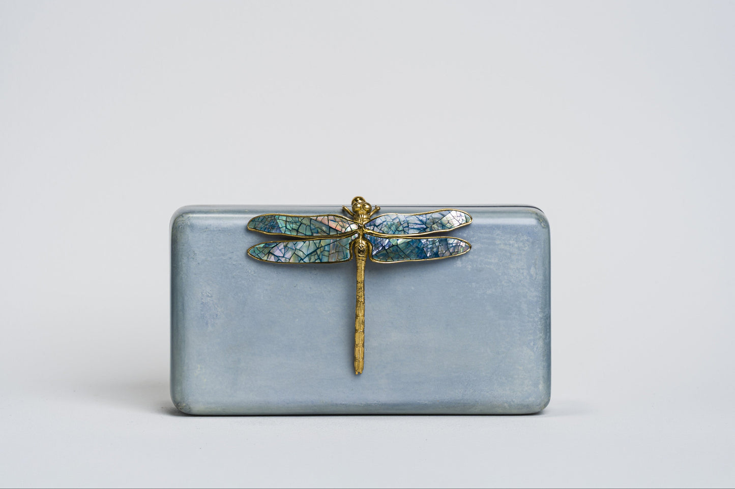 Dragonfly Minaudière Baby Blue Parchment