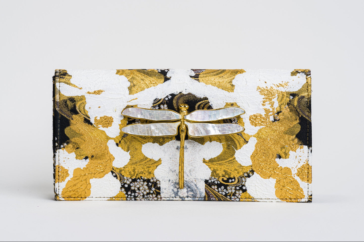 Dragonfly Soft Clutch in Hand Painted Japanese Textile