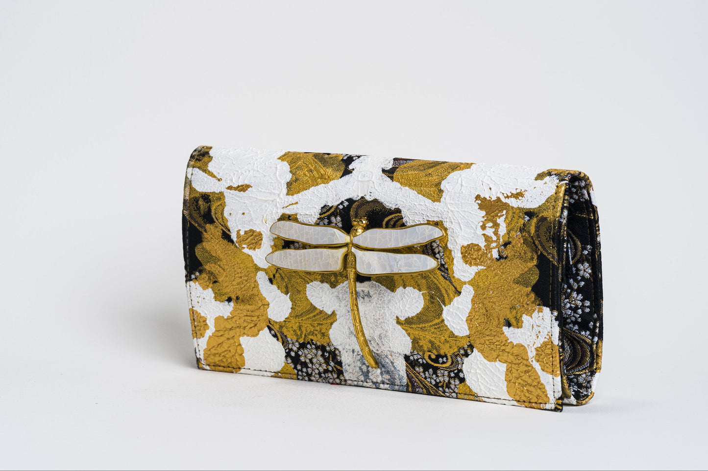 Dragonfly Soft Clutch in Hand Painted Japanese Textile